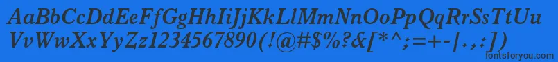 Шрифт ItalianoldstylemtstdBoldit – чёрные шрифты на синем фоне