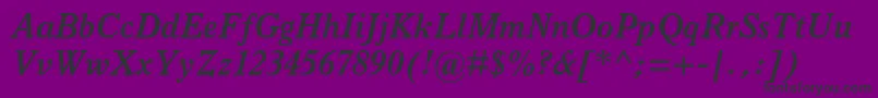 フォントItalianoldstylemtstdBoldit – 紫の背景に黒い文字