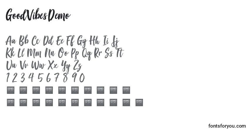 GoodVibesDemo Font – alphabet, numbers, special characters