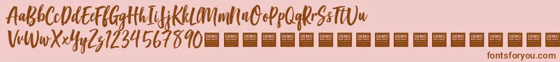 Шрифт GoodVibesDemo – коричневые шрифты на розовом фоне