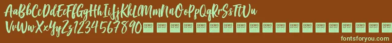 GoodVibesDemo Font – Green Fonts on Brown Background