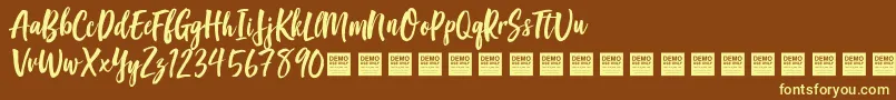 Шрифт GoodVibesDemo – жёлтые шрифты на коричневом фоне