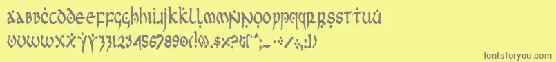 フォントFirstc – 黄色の背景に灰色の文字