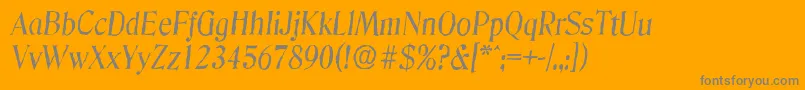 DenverantiqueItalic-Schriftart – Graue Schriften auf orangefarbenem Hintergrund