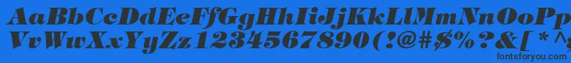 Шрифт TringlandHeavyItalic – чёрные шрифты на синем фоне