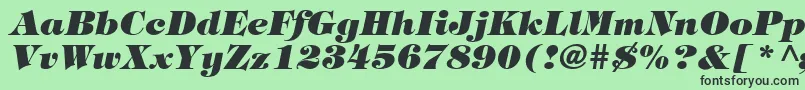 Шрифт TringlandHeavyItalic – чёрные шрифты на зелёном фоне