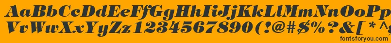 TringlandHeavyItalic-fontti – mustat fontit oranssilla taustalla