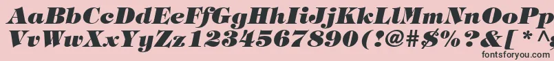 TringlandHeavyItalic-fontti – mustat fontit vaaleanpunaisella taustalla