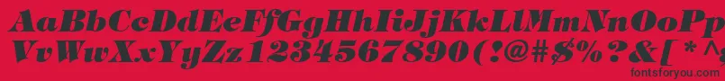 TringlandHeavyItalic-fontti – mustat fontit punaisella taustalla