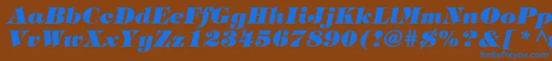 Шрифт TringlandHeavyItalic – синие шрифты на коричневом фоне