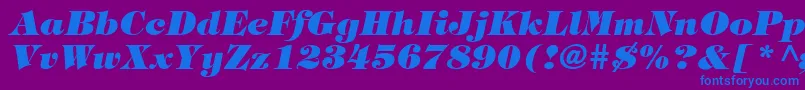 Шрифт TringlandHeavyItalic – синие шрифты на фиолетовом фоне