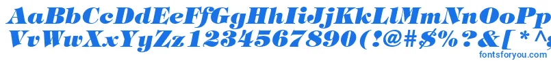 Fonte TringlandHeavyItalic – fontes azuis em um fundo branco