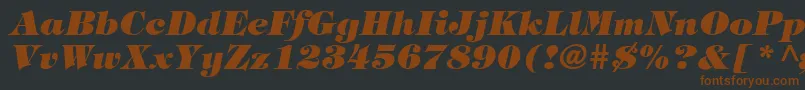 Шрифт TringlandHeavyItalic – коричневые шрифты на чёрном фоне