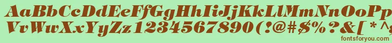 TringlandHeavyItalic Font – Brown Fonts on Green Background