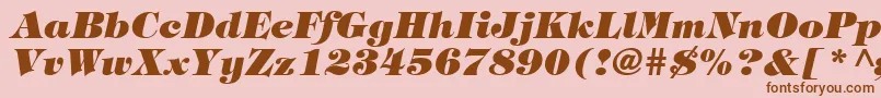 フォントTringlandHeavyItalic – ピンクの背景に茶色のフォント