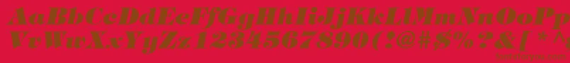 TringlandHeavyItalic-fontti – ruskeat fontit punaisella taustalla
