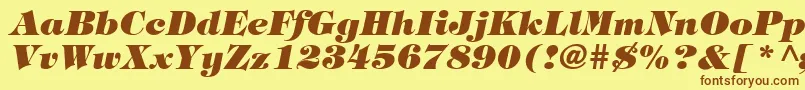 TringlandHeavyItalic-fontti – ruskeat fontit keltaisella taustalla