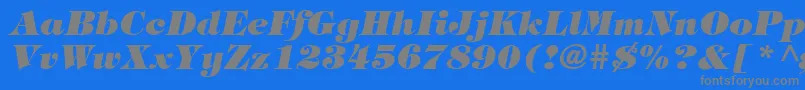 フォントTringlandHeavyItalic – 青い背景に灰色の文字