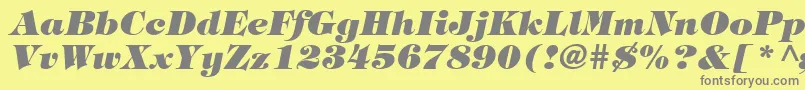 TringlandHeavyItalic-Schriftart – Graue Schriften auf gelbem Hintergrund