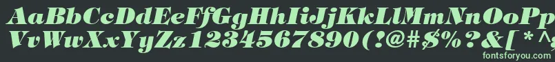TringlandHeavyItalic Font – Green Fonts on Black Background