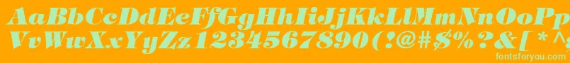 TringlandHeavyItalic-fontti – vihreät fontit oranssilla taustalla