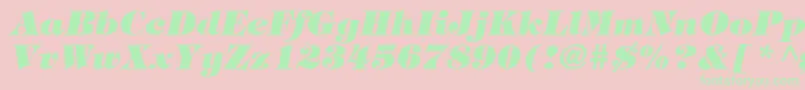 TringlandHeavyItalic-fontti – vihreät fontit vaaleanpunaisella taustalla