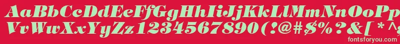 TringlandHeavyItalic-fontti – vihreät fontit punaisella taustalla