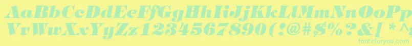 フォントTringlandHeavyItalic – 黄色い背景に緑の文字