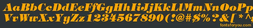 TringlandHeavyItalic-fontti – oranssit fontit mustalla taustalla