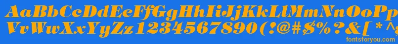 TringlandHeavyItalic Font – Orange Fonts on Blue Background