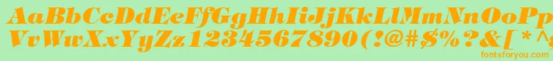 Шрифт TringlandHeavyItalic – оранжевые шрифты на зелёном фоне