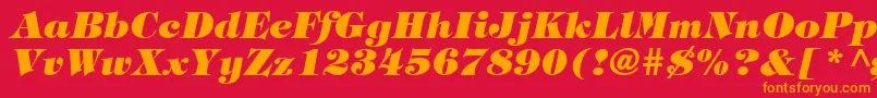 フォントTringlandHeavyItalic – 赤い背景にオレンジの文字