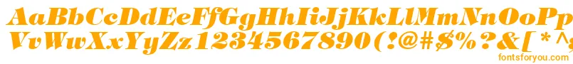 TringlandHeavyItalic-Schriftart – Orangefarbene Schriften auf weißem Hintergrund