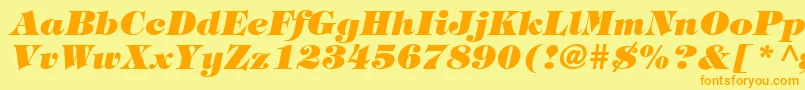 Шрифт TringlandHeavyItalic – оранжевые шрифты на жёлтом фоне