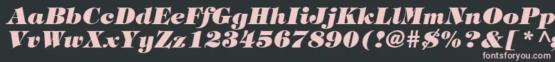 Fonte TringlandHeavyItalic – fontes rosa em um fundo preto