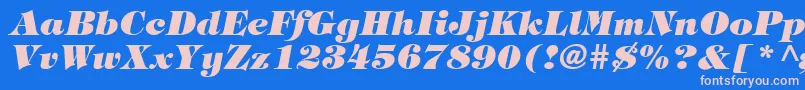 Шрифт TringlandHeavyItalic – розовые шрифты на синем фоне