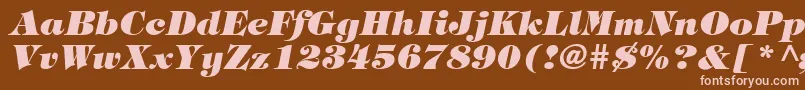 TringlandHeavyItalic Font – Pink Fonts on Brown Background
