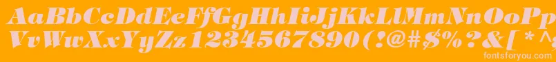 Fonte TringlandHeavyItalic – fontes rosa em um fundo laranja