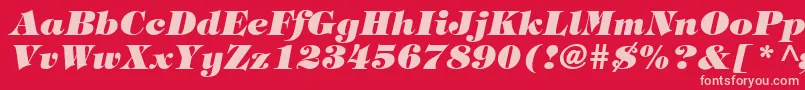 TringlandHeavyItalic-fontti – vaaleanpunaiset fontit punaisella taustalla