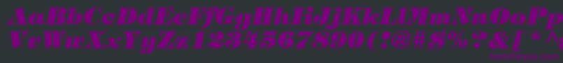 Шрифт TringlandHeavyItalic – фиолетовые шрифты на чёрном фоне
