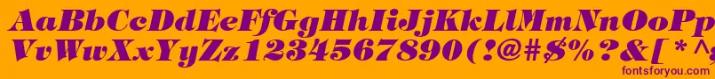 TringlandHeavyItalic-fontti – violetit fontit oranssilla taustalla