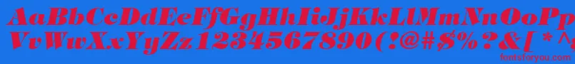 TringlandHeavyItalic-fontti – punaiset fontit sinisellä taustalla