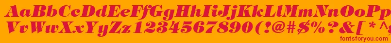 TringlandHeavyItalic-fontti – punaiset fontit oranssilla taustalla