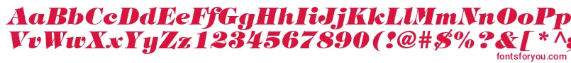フォントTringlandHeavyItalic – 白い背景に赤い文字