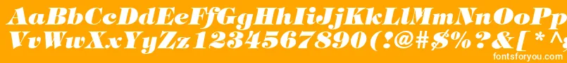 TringlandHeavyItalic-Schriftart – Weiße Schriften auf orangefarbenem Hintergrund