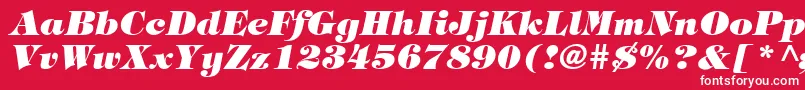 TringlandHeavyItalic-fontti – valkoiset fontit punaisella taustalla