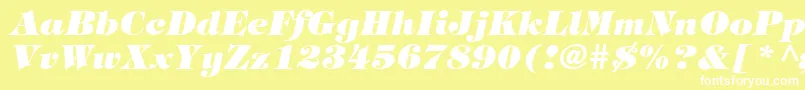Шрифт TringlandHeavyItalic – белые шрифты на жёлтом фоне