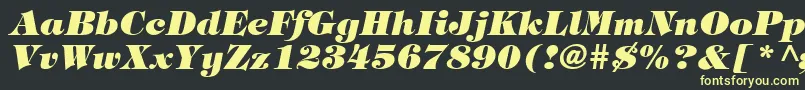 TringlandHeavyItalic-fontti – keltaiset fontit mustalla taustalla
