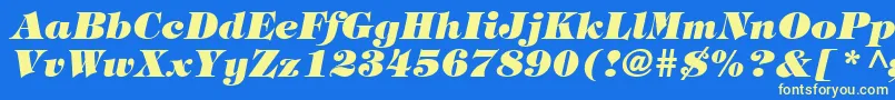 フォントTringlandHeavyItalic – 黄色の文字、青い背景