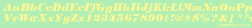 TringlandHeavyItalic Font – Yellow Fonts on Green Background